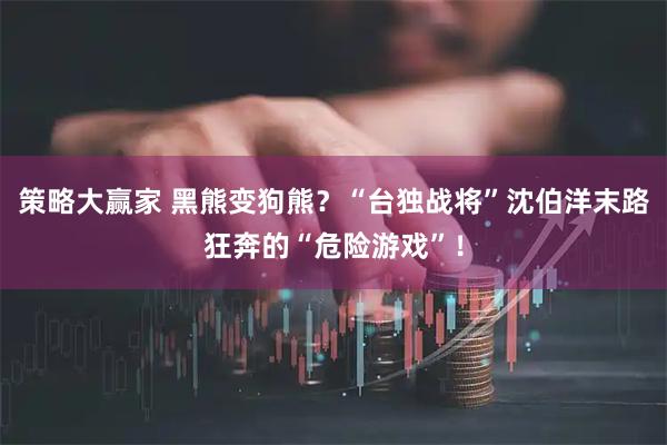 策略大赢家 黑熊变狗熊？“台独战将”沈伯洋末路狂奔的“危险游戏”！