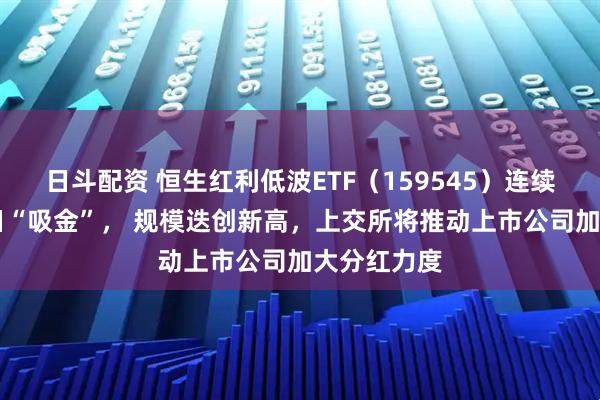 日斗配资 恒生红利低波ETF（159545）连续17个交易日“吸金”， 规模迭创新高，上交所将推动上市公司加大分红力度